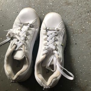 Chunky White Fila Sneakers